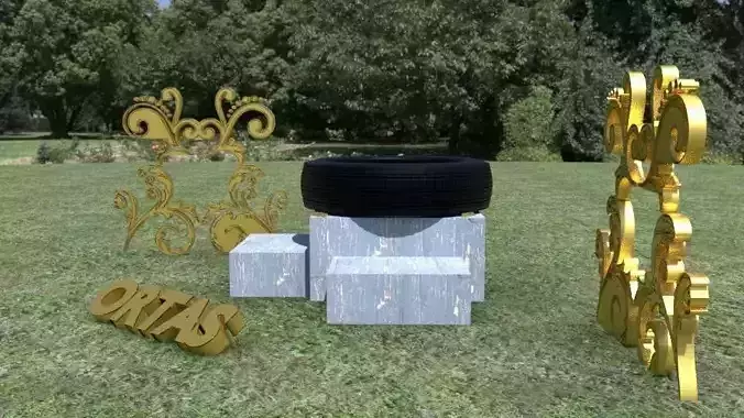 ORTAS TIRE NO 10 GAME READY Low-poly 3D model
