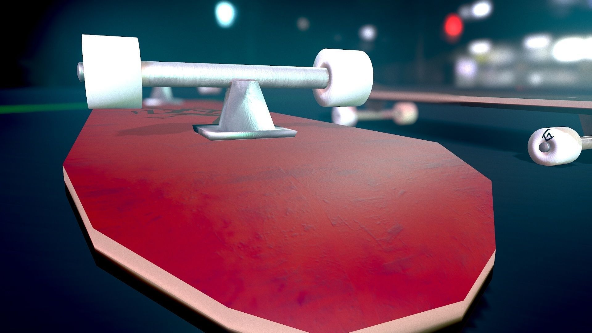 Lowpoly Skateboard with details Free low-poly 3D model_28