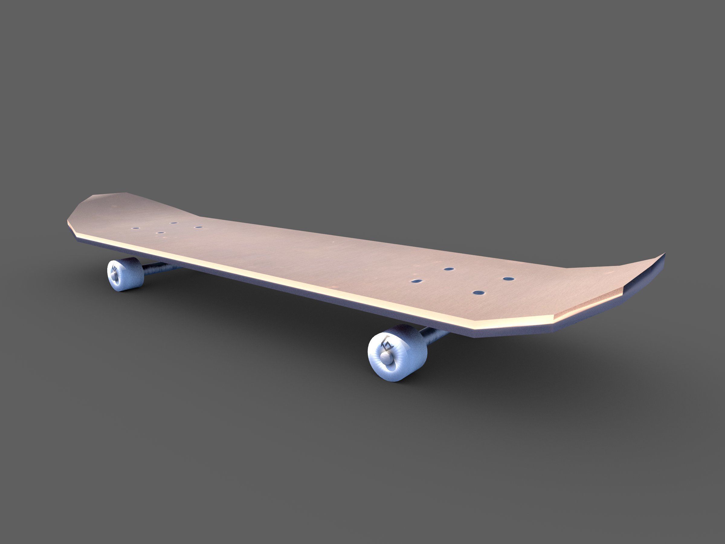 Lowpoly Skateboard with details Free low-poly 3D model_5