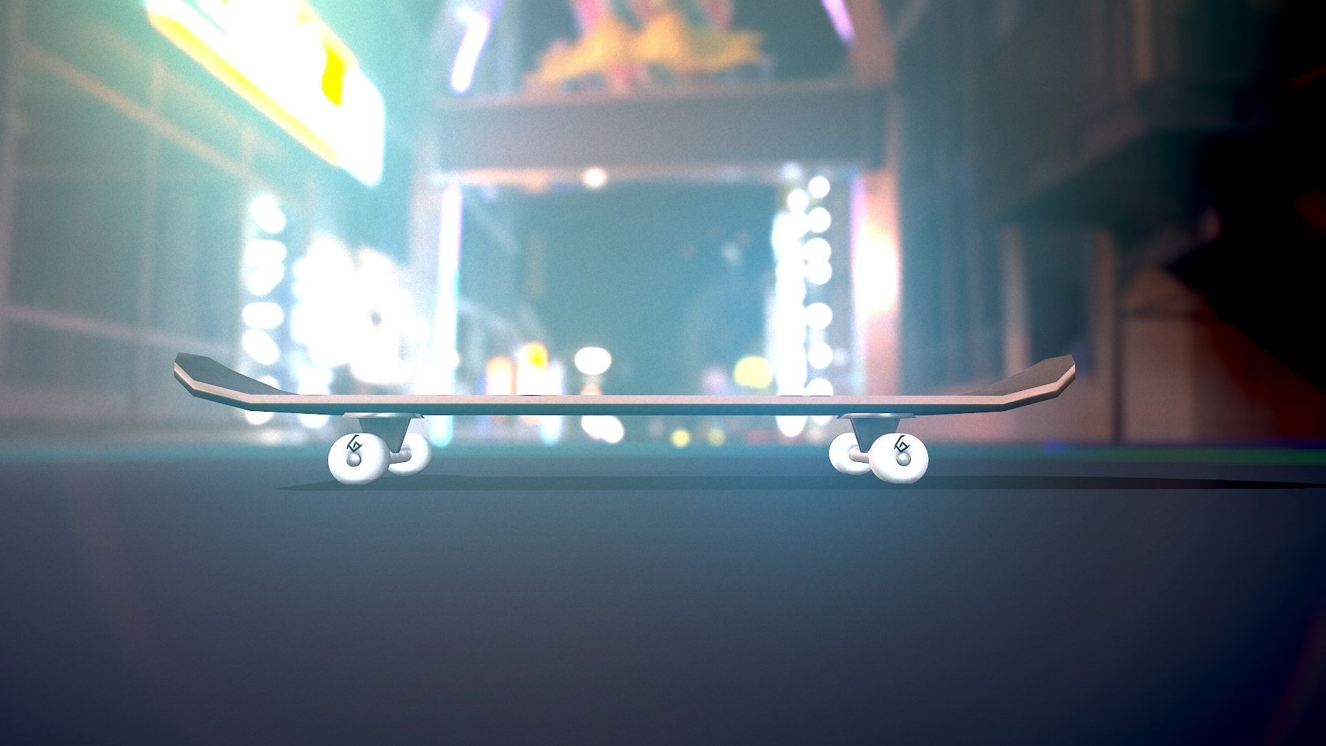 Lowpoly Skateboard with details Free low-poly 3D model_15