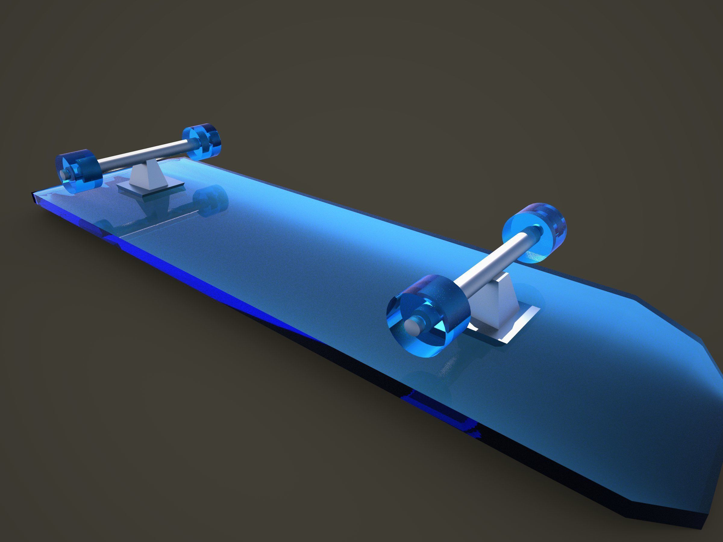 Lowpoly Skateboard with details Free low-poly 3D model_9