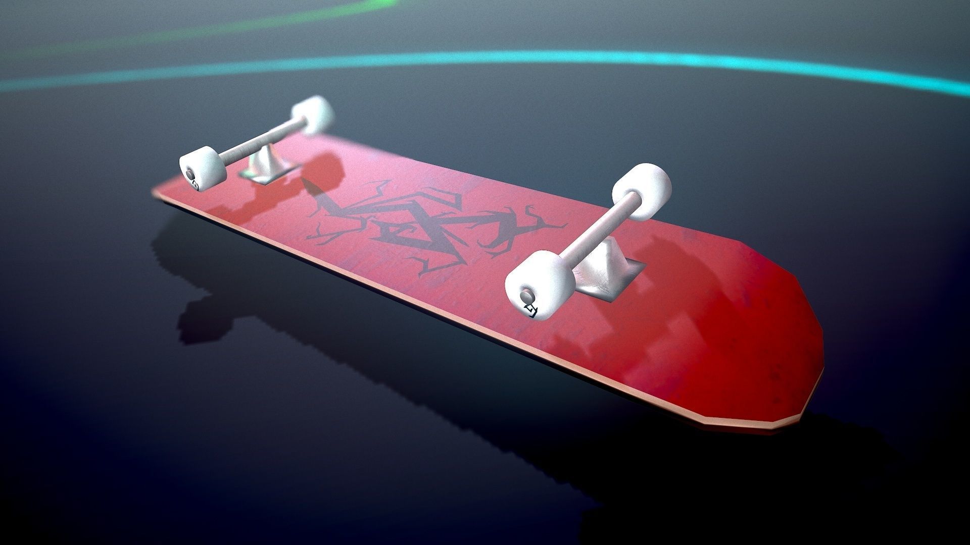 Lowpoly Skateboard with details Free low-poly 3D model_40