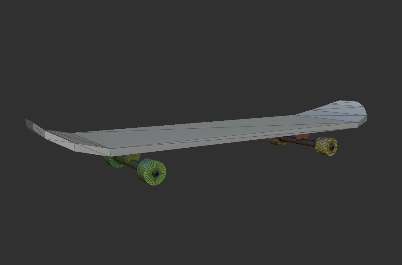 Lowpoly Skateboard with details Free low-poly 3D model_11
