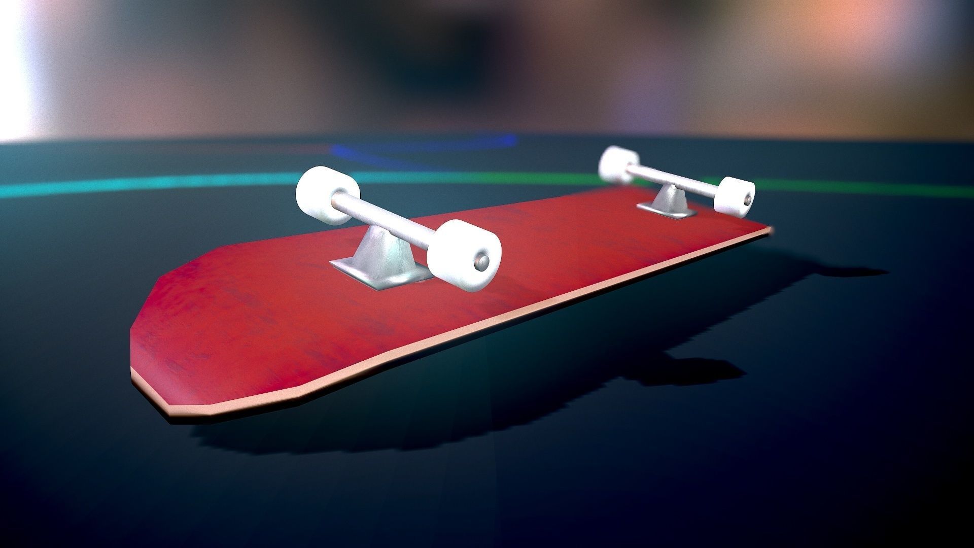 Lowpoly Skateboard with details Free low-poly 3D model_46