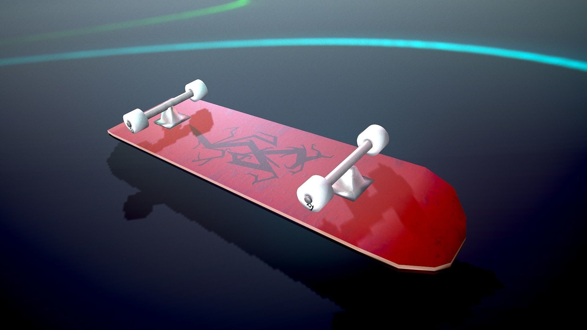 Lowpoly Skateboard with details Free low-poly 3D model_22