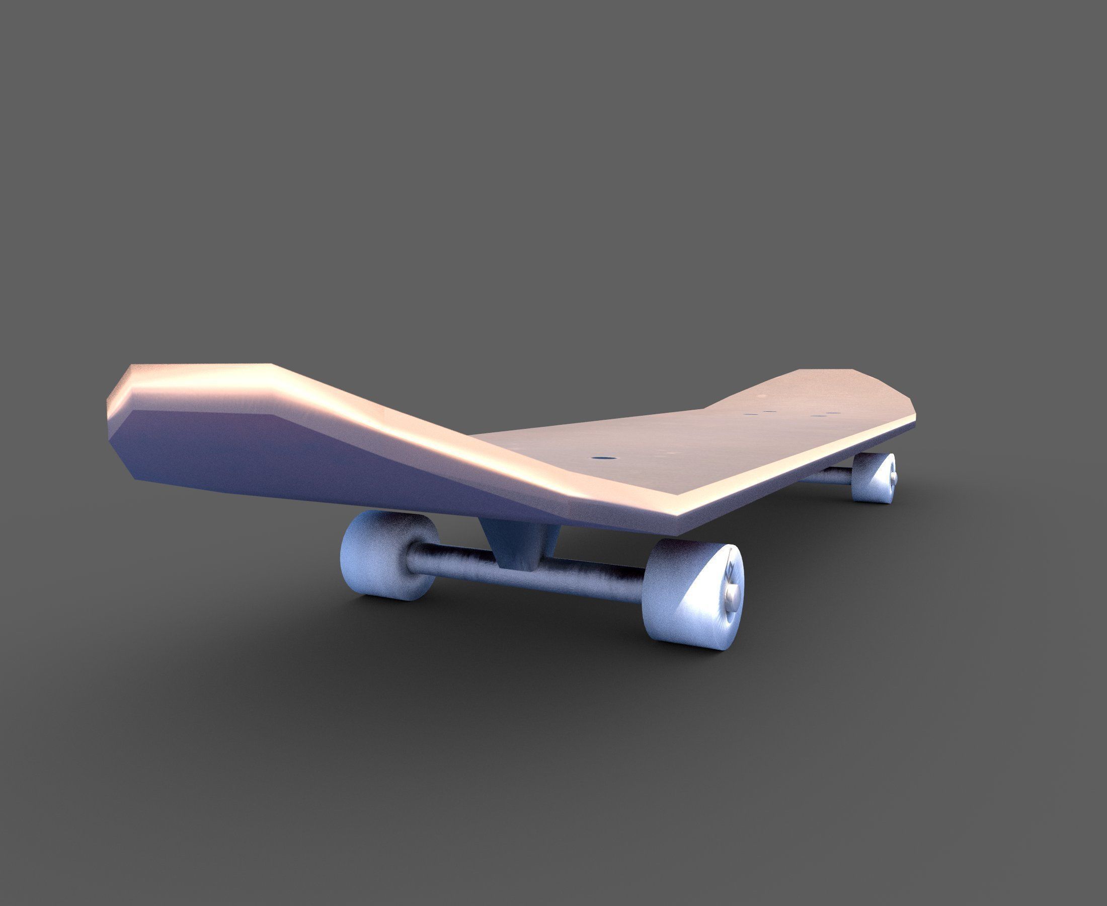 Lowpoly Skateboard with details Free low-poly 3D model_3