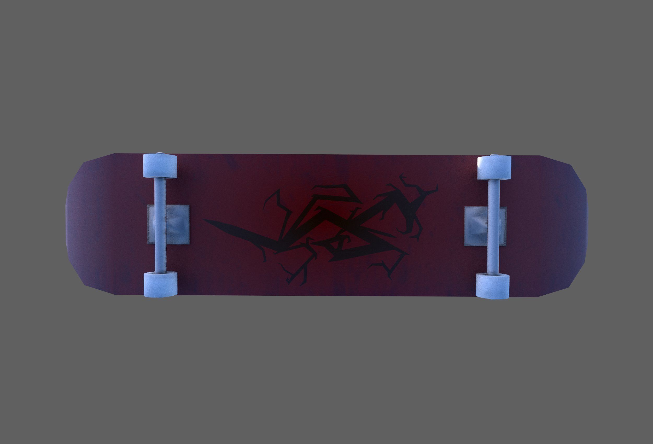 Lowpoly Skateboard with details Free low-poly 3D model_7