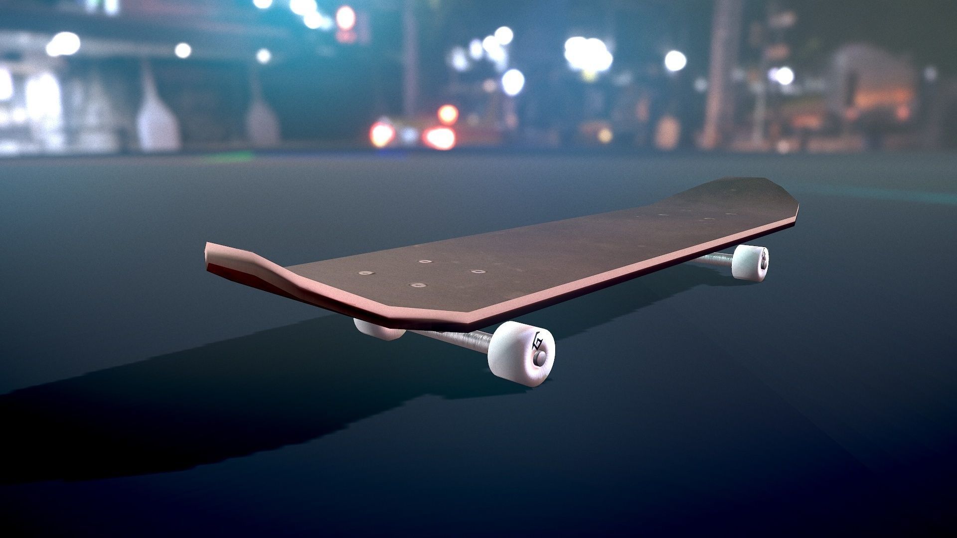 Lowpoly Skateboard with details Free low-poly 3D model_12