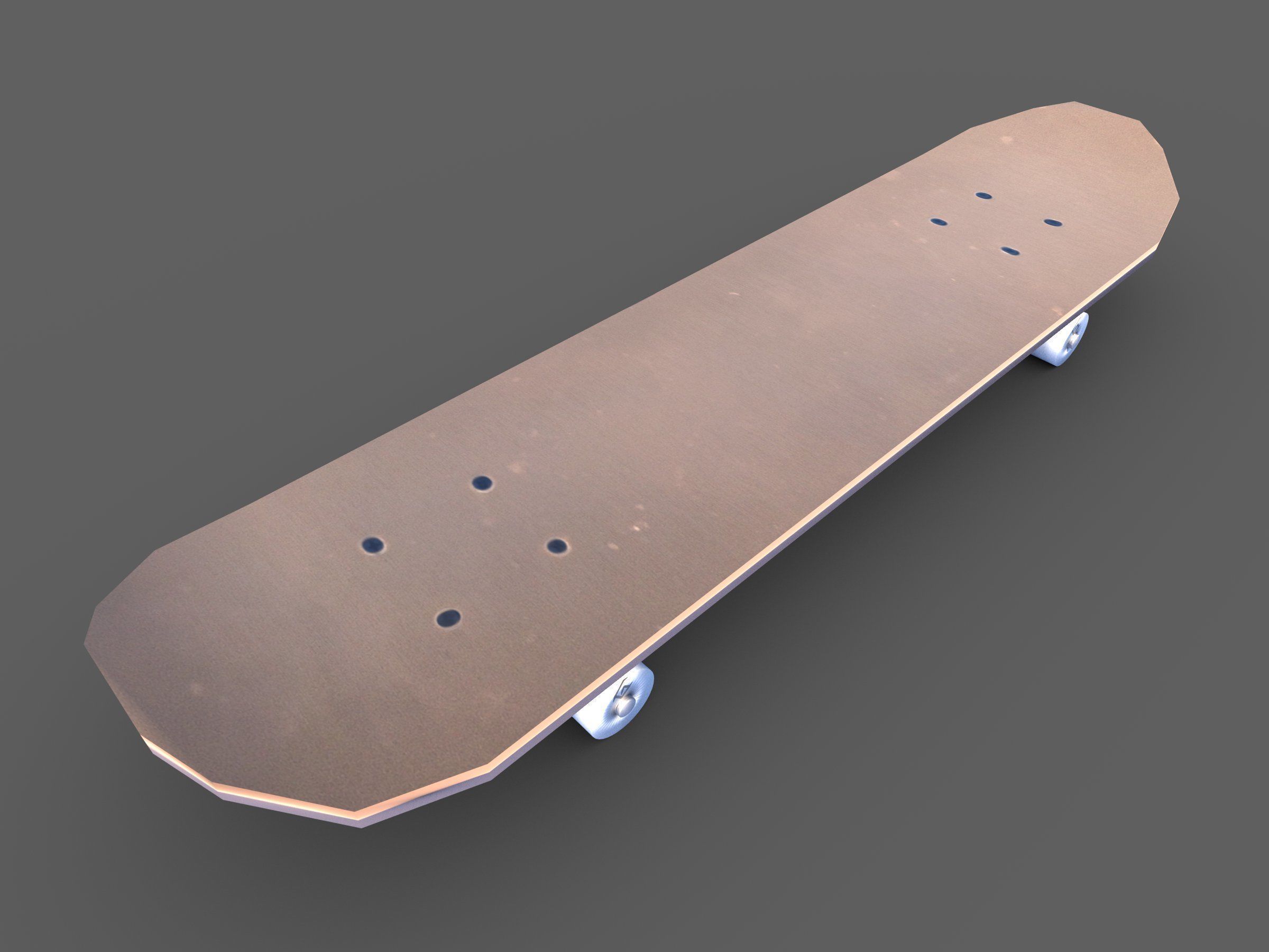 Lowpoly Skateboard with details Free low-poly 3D model_2