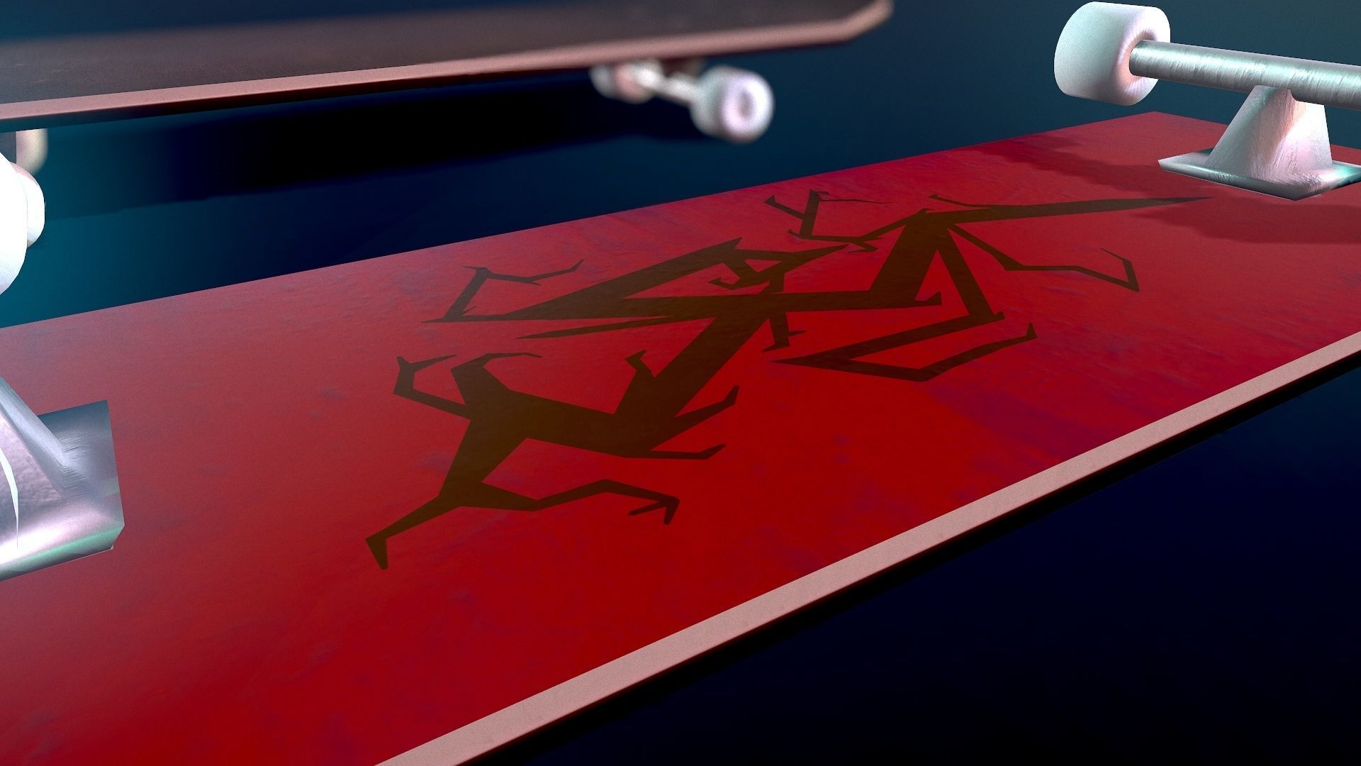 Lowpoly Skateboard with details Free low-poly 3D model_26