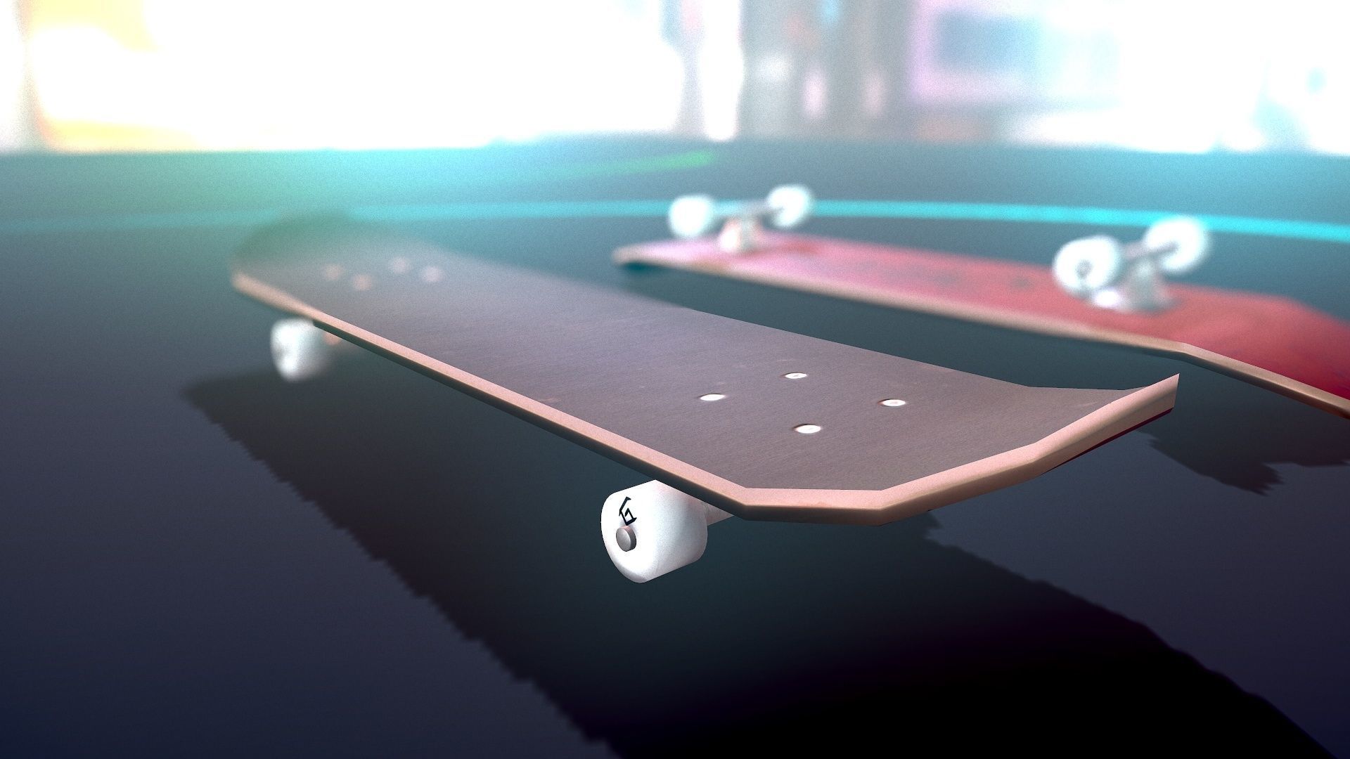 Lowpoly Skateboard with details Free low-poly 3D model_23