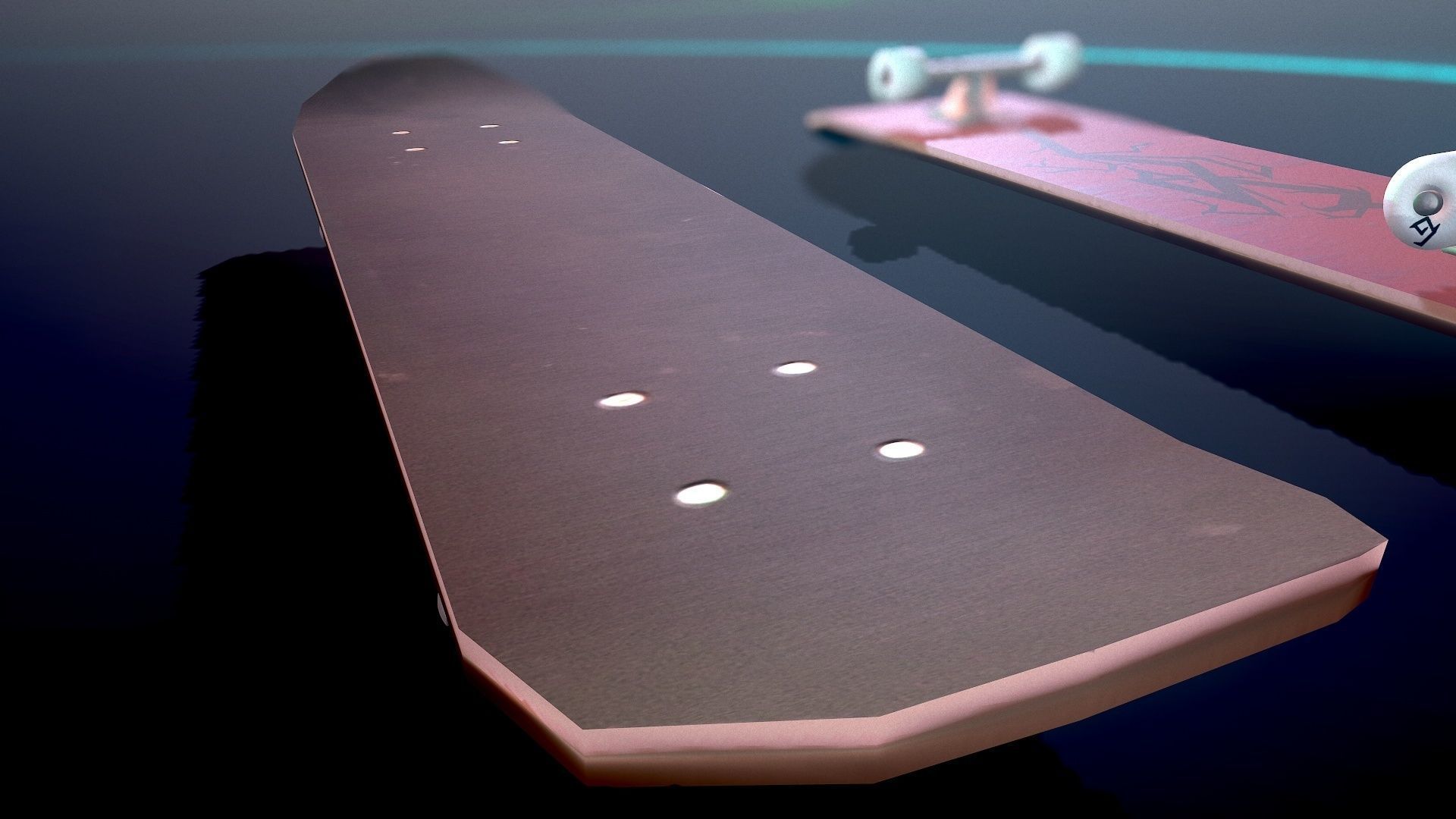 Lowpoly Skateboard with details Free low-poly 3D model_35