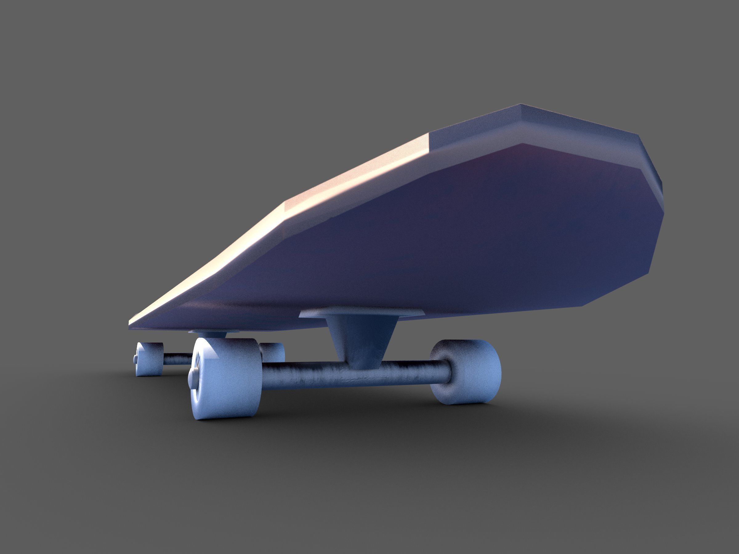 Lowpoly Skateboard with details Free low-poly 3D model_4