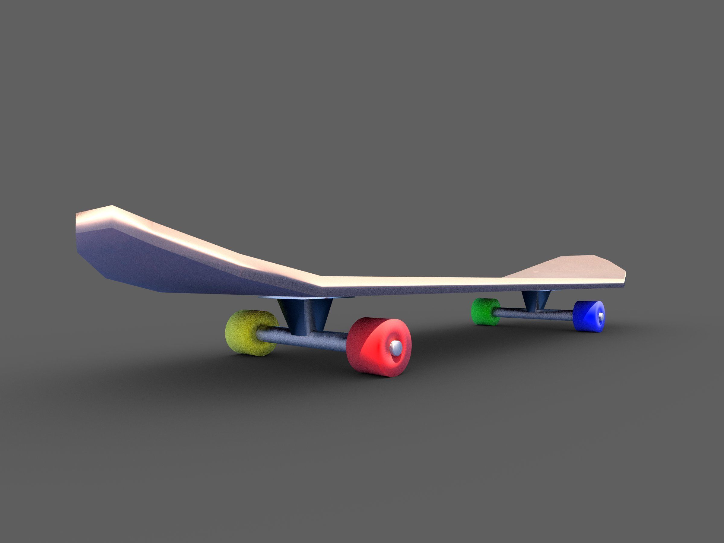 Lowpoly Skateboard with details Free low-poly 3D model_48