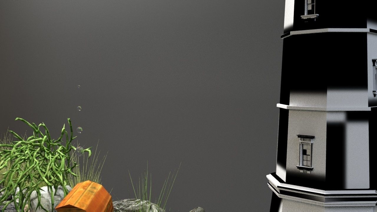 Aquarium fish tank on table 3D model_13