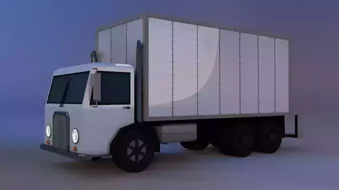 Low Poly Box Truck Low-poly 3D model