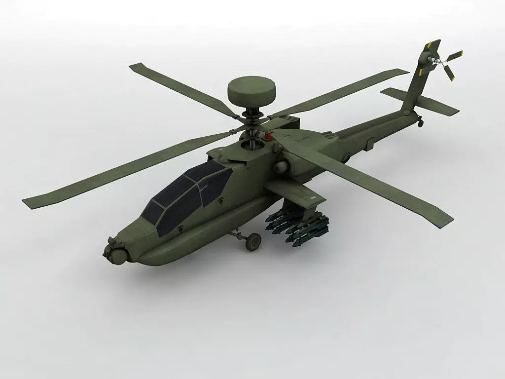 AH 64D Helicopter -2 Low-poly 3D model
