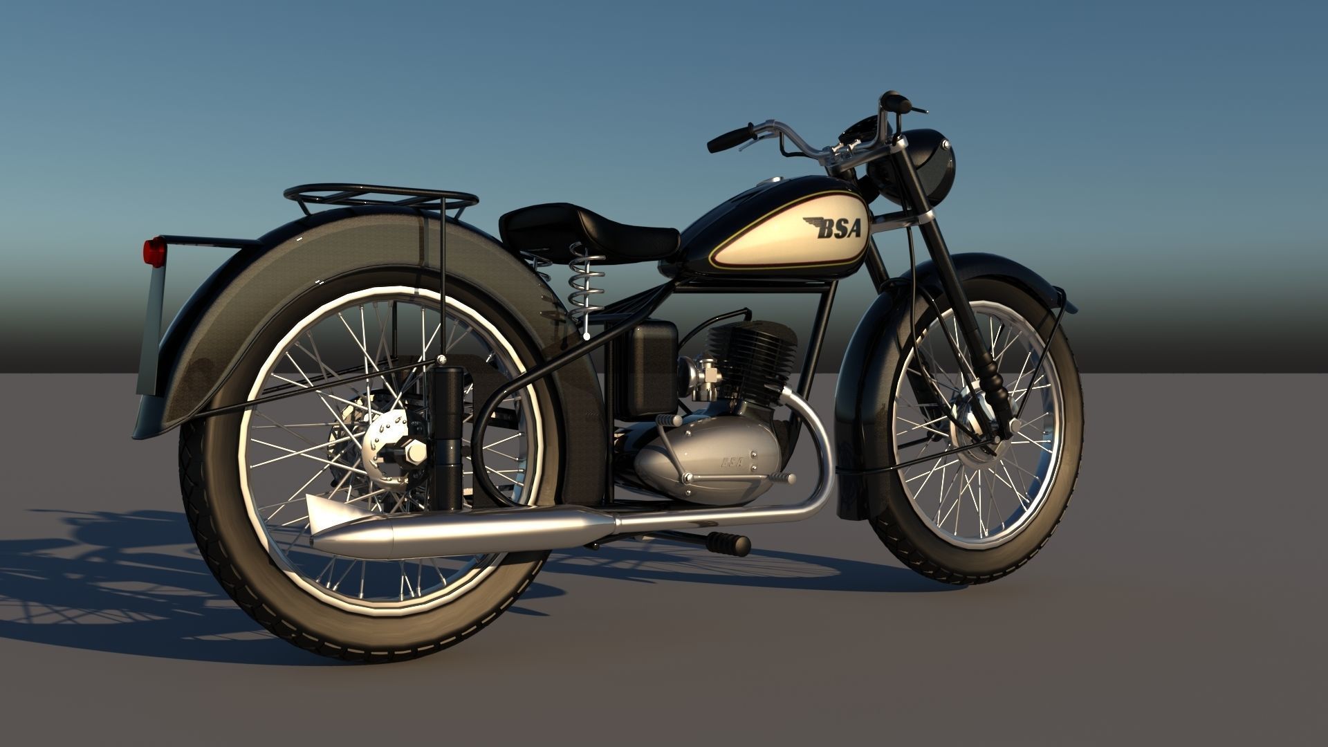 BSA Bantam D1 motorcycle 3D model_2
