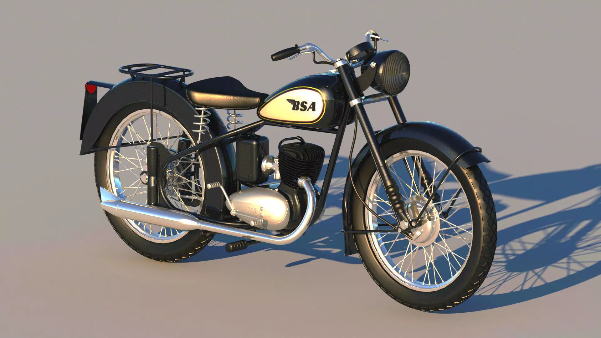 BSA Bantam D1 motorcycle 3D model_0