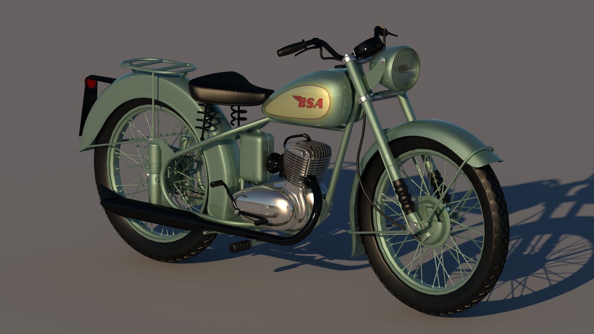 BSA Bantam D1 motorcycle 3D model_9