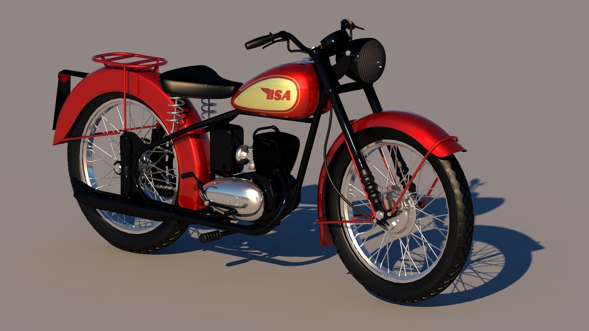 BSA Bantam D1 motorcycle 3D model_13