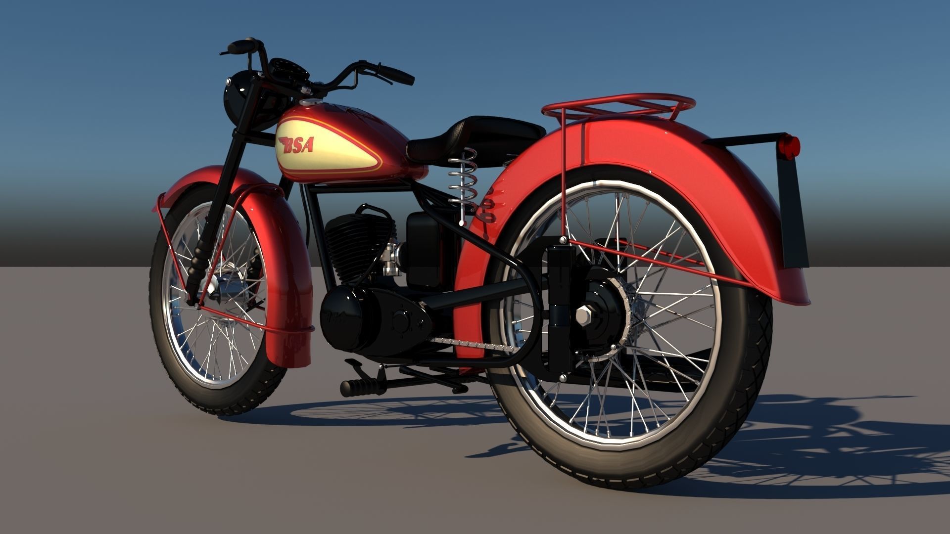 BSA Bantam D1 motorcycle 3D model_15