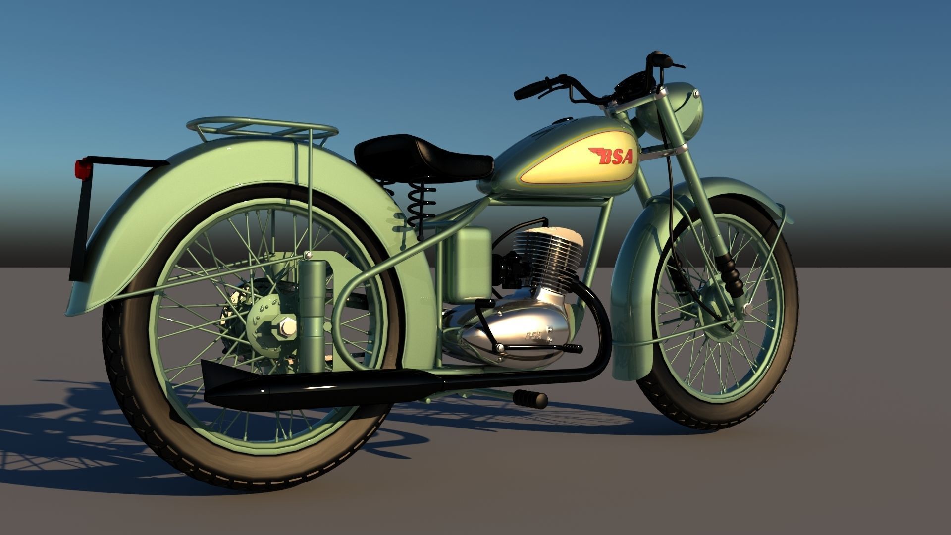 BSA Bantam D1 motorcycle 3D model_10