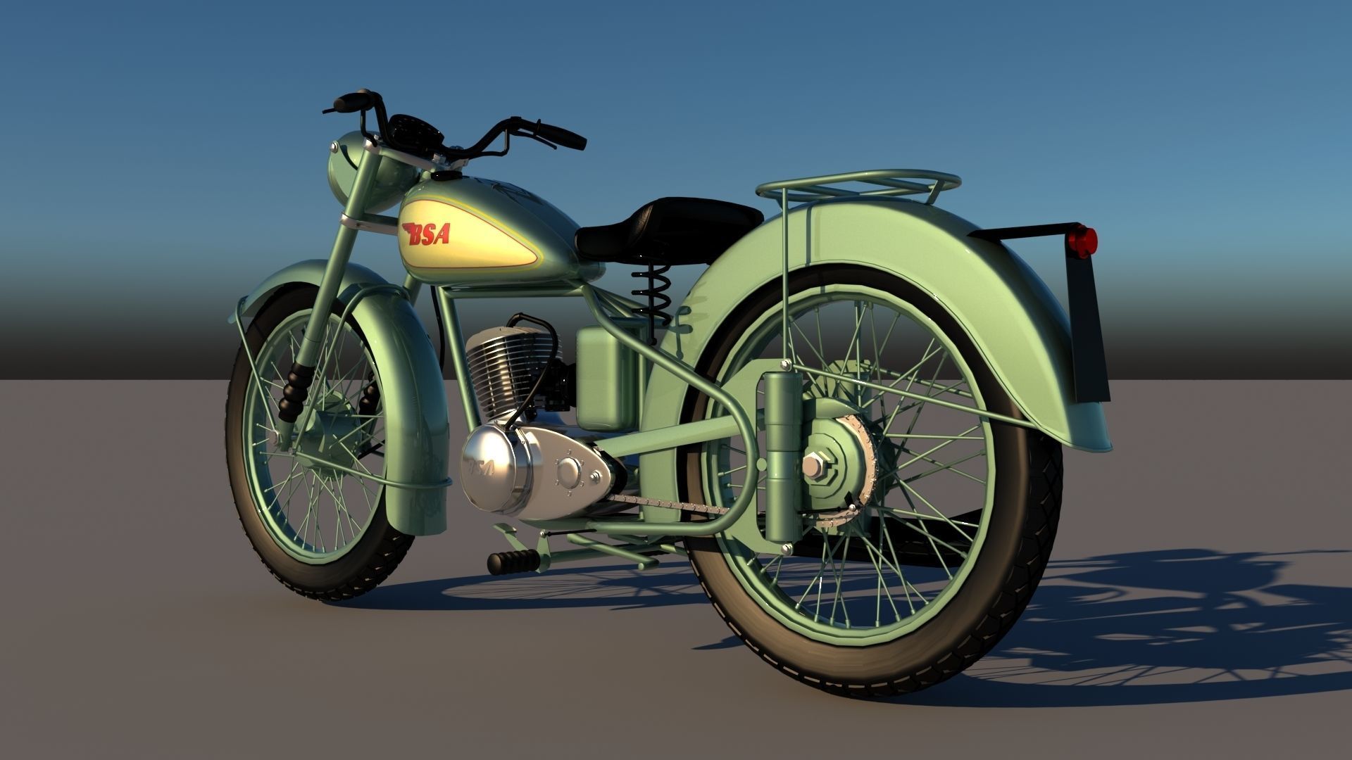 BSA Bantam D1 motorcycle 3D model_11