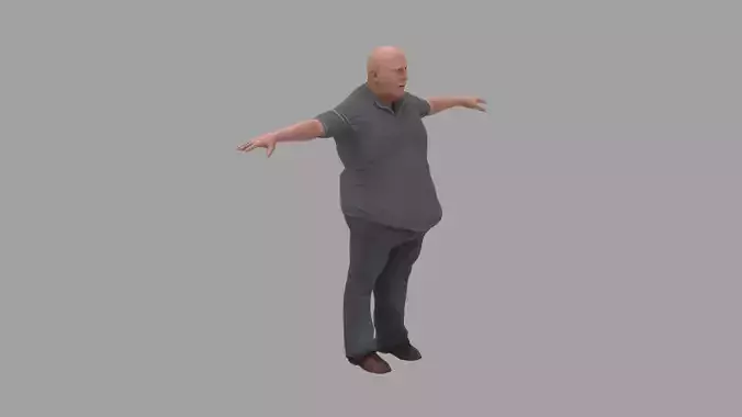 fat man Low-poly 3D model