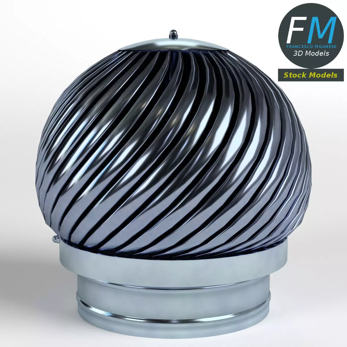 Rotating chimney cap 3D model_0
