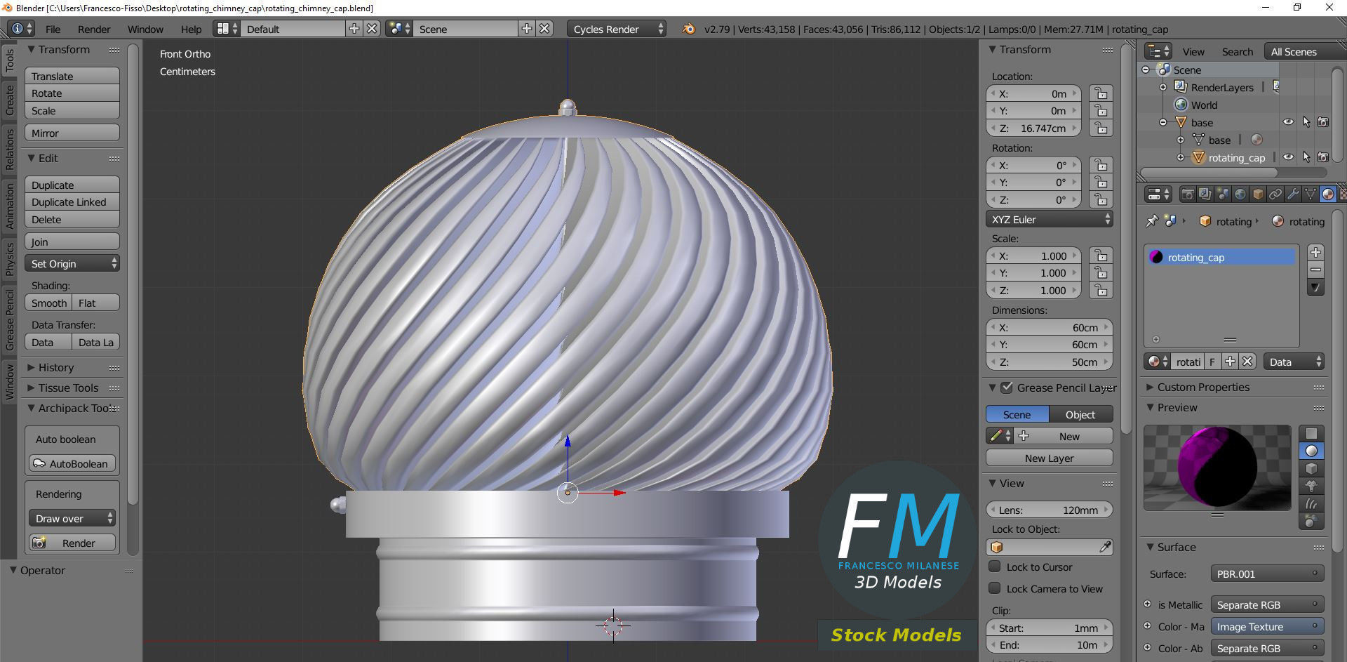 Rotating chimney cap 3D model_9