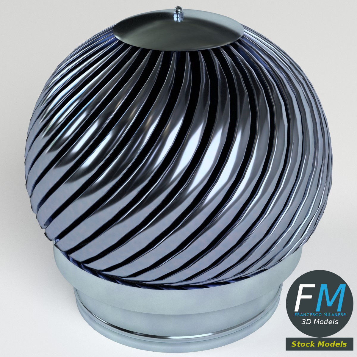 Rotating chimney cap 3D model_2