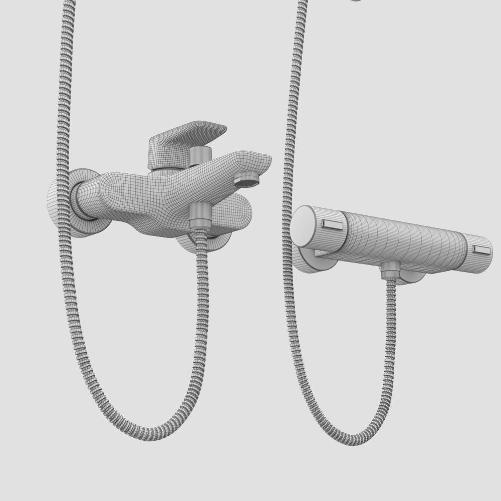 Bath and shower faucets Villeroy - Boch SUBWAY set 22 3D model_9