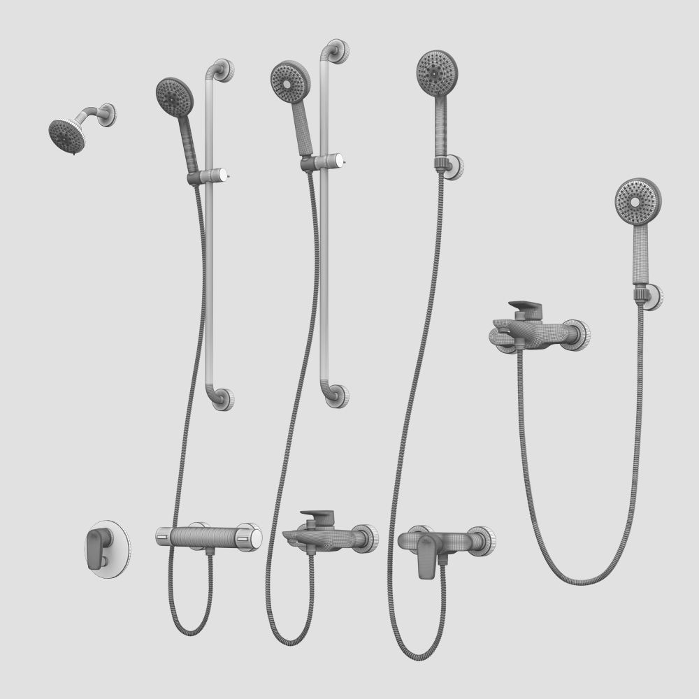 Bath and shower faucets Villeroy - Boch SUBWAY set 22 3D model_13