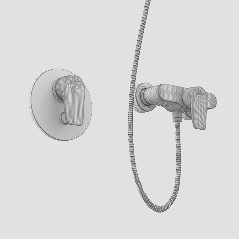 Bath and shower faucets Villeroy - Boch SUBWAY set 22 3D model_12