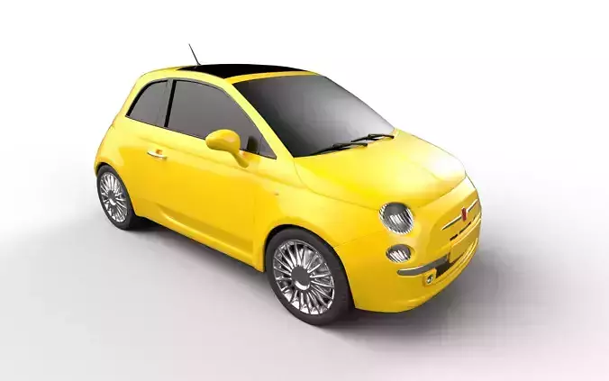 Fiat 500 FBX with PBR textures 