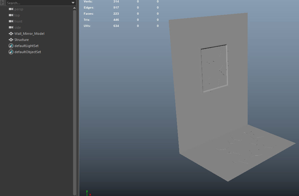 Broken Wall Mirror Low-poly 3D model_5