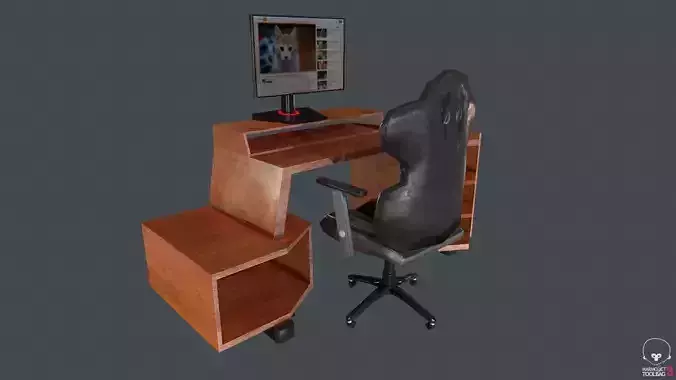Gamer Station Low-poly 3D model