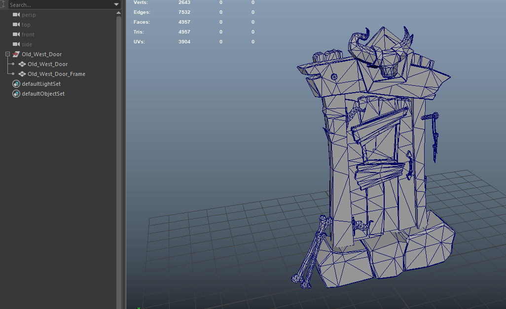 Stylized Old West Door Low-poly 3D model_3