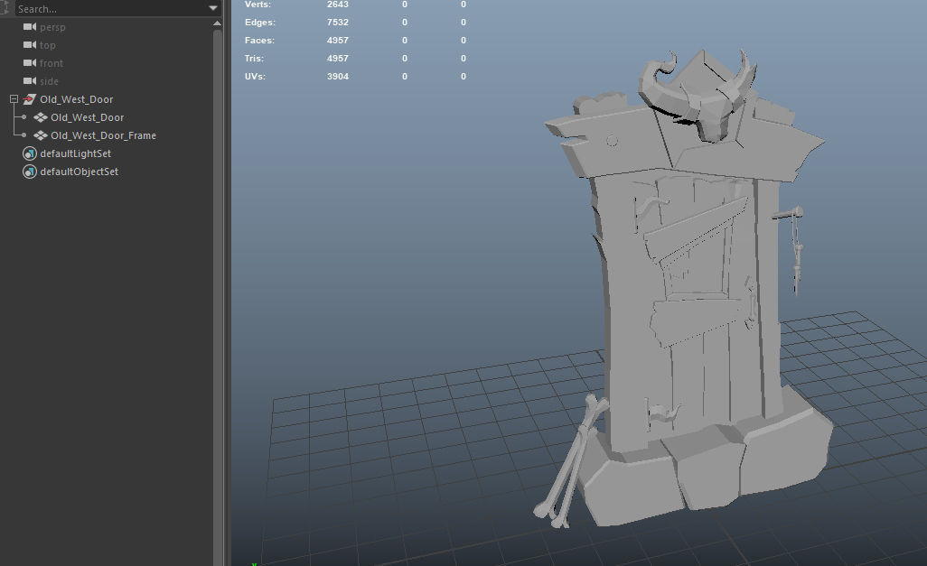Stylized Old West Door Low-poly 3D model_2