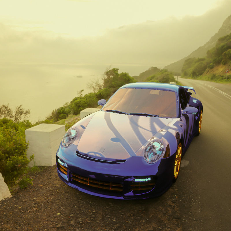 Porsche 911 Racing with HDRI Low-poly 3D model_1