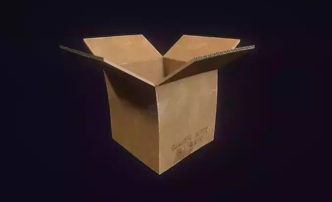 Cardboard Box Low-poly 3D model