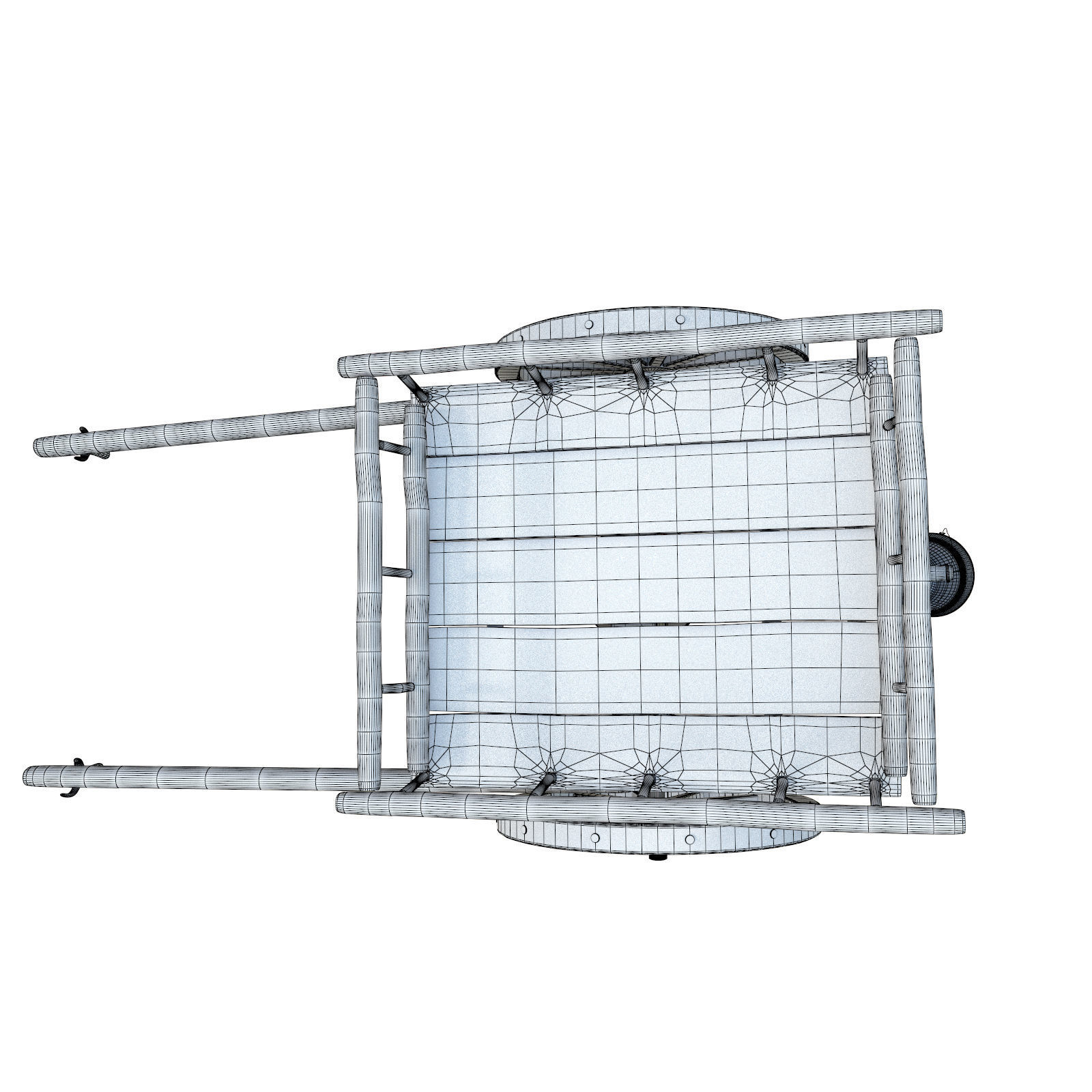 wooden cart 3D model_12