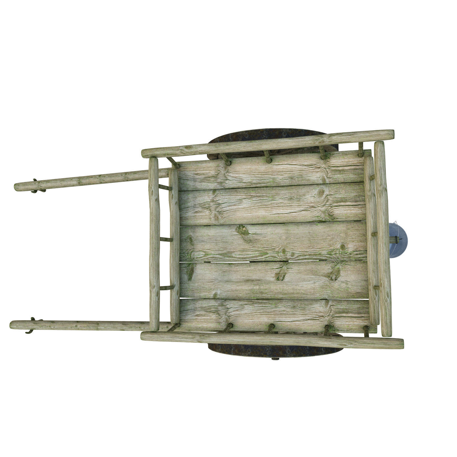 wooden cart 3D model_4