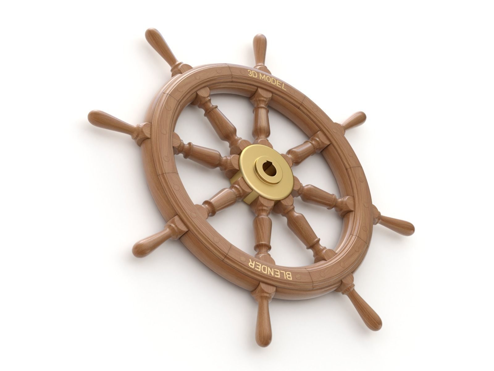 Ship Wheel 3D model_5