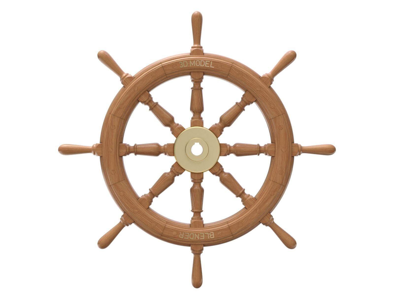 Ship Wheel 3D model_6