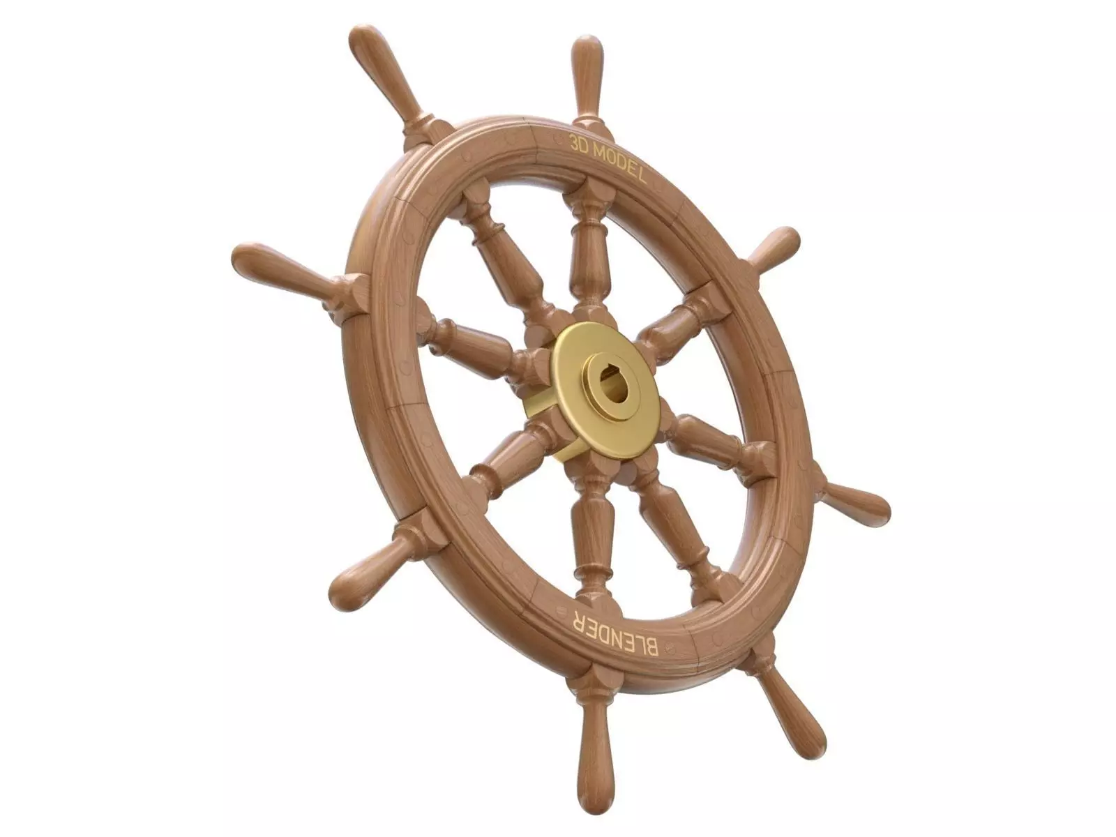 Ship Wheel 3D model_0