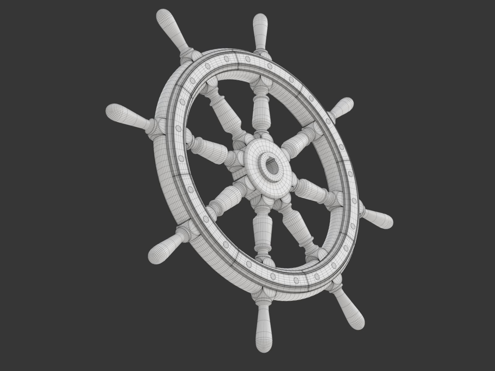 Ship Wheel 3D model_24