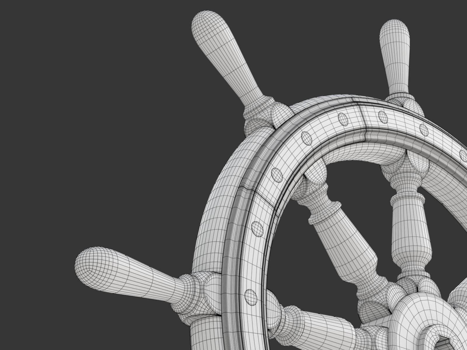 Ship Wheel 3D model_25