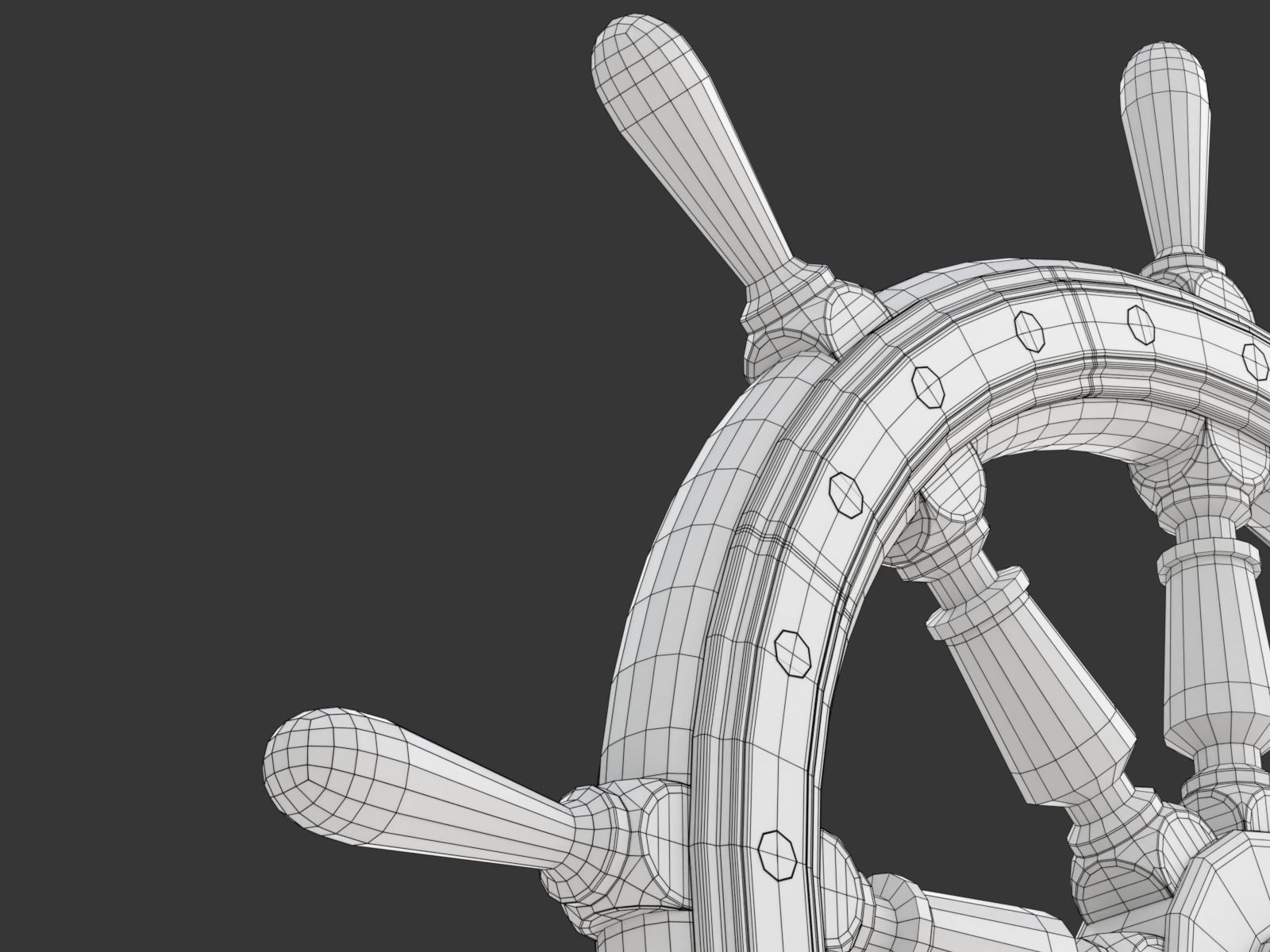 Ship Wheel 3D model_19